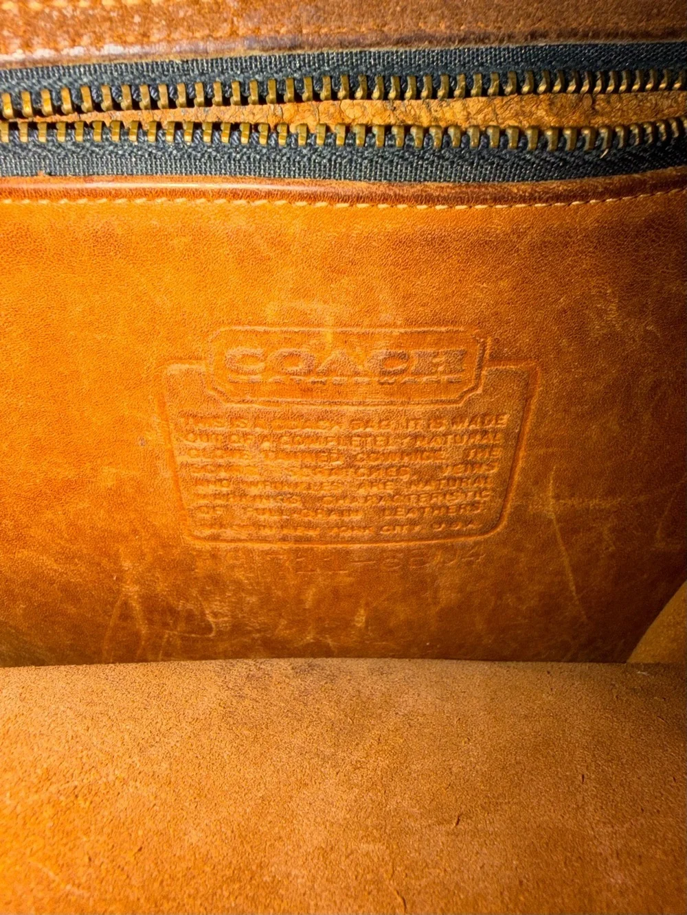Vintage Coach brown tan leather purse